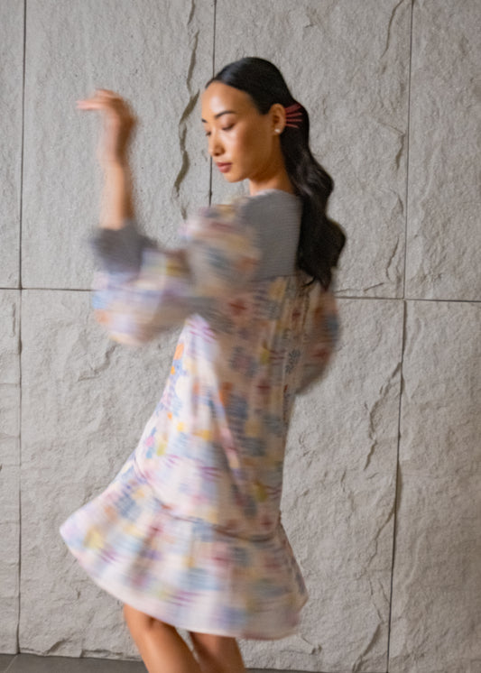 Farasha V Neck Short Dress