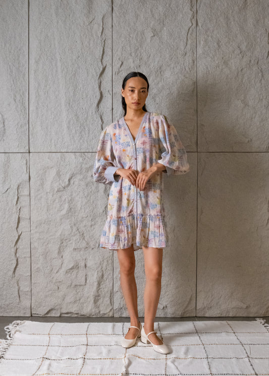Farasha V Neck Short Dress