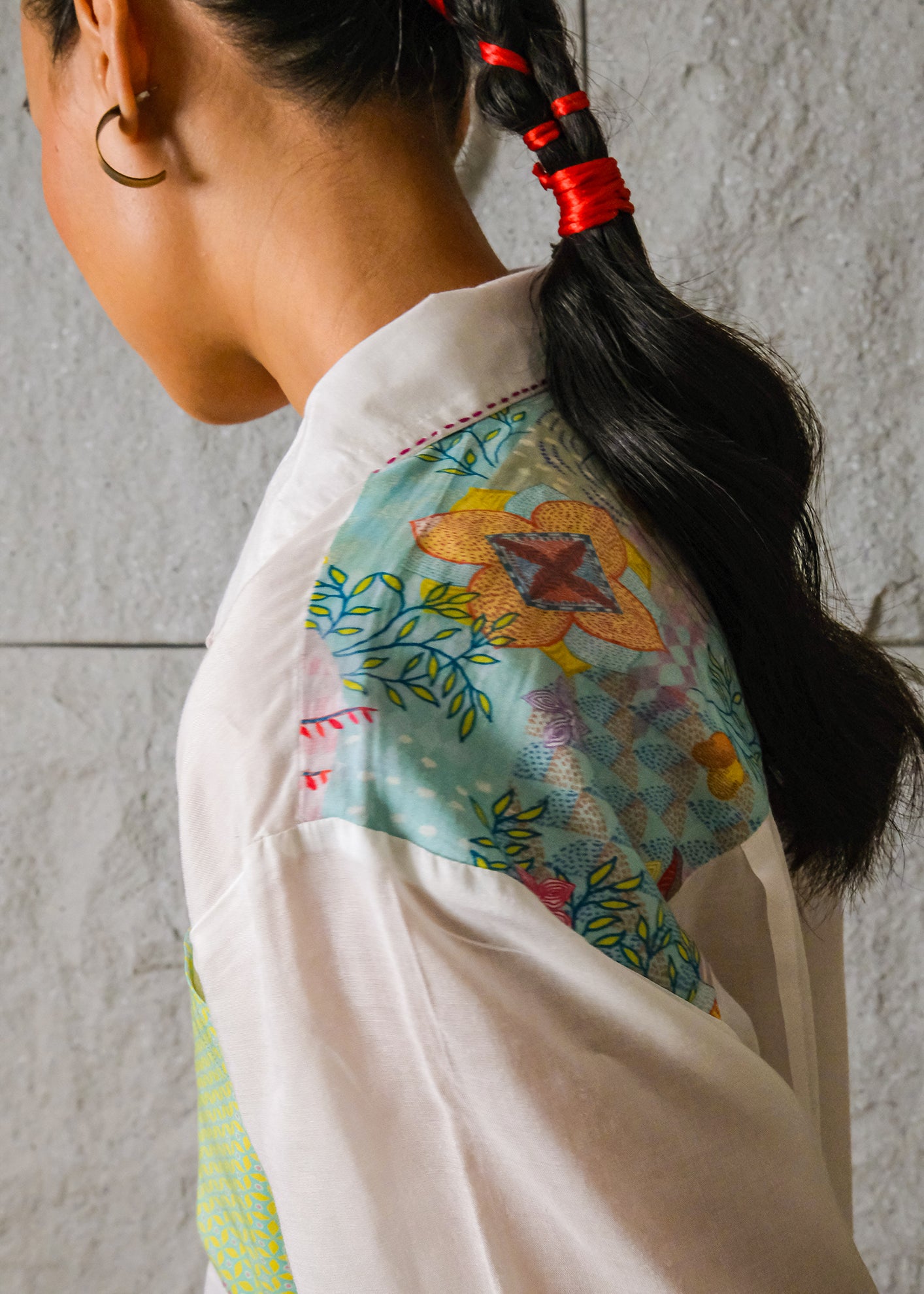 Beri Ivory & print Mix Shorts Set